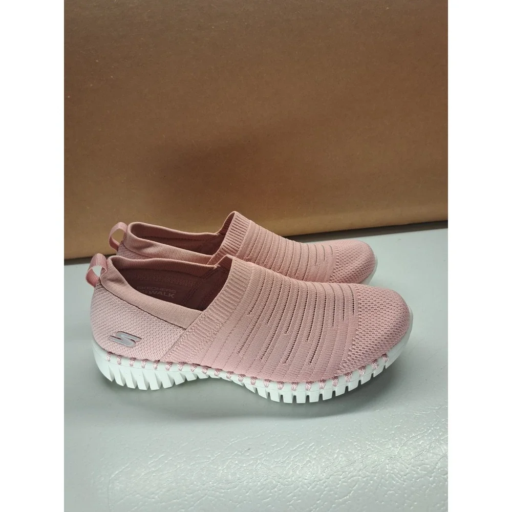 Skechers Goga Mat Shoes Womens 6.5 Go Walk Slip On Pink Casual Low Top SN124043 - Picture 2 of 9